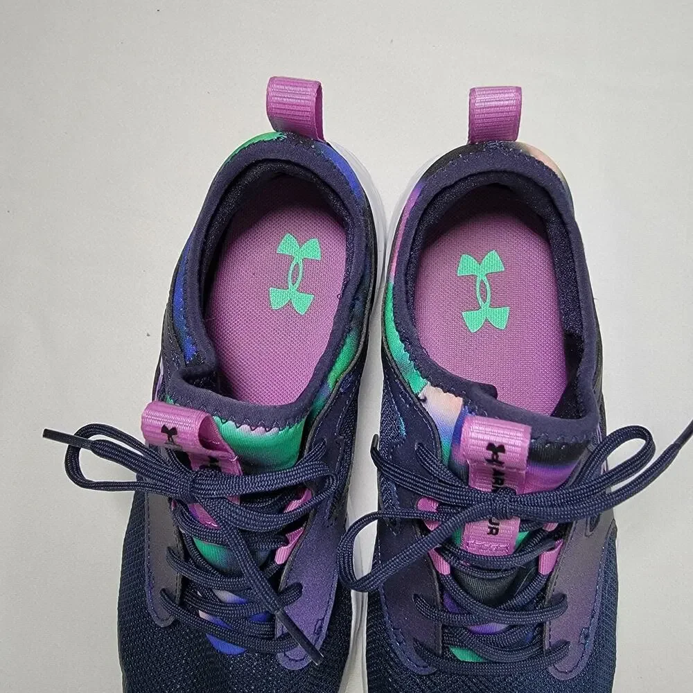 Under Armour Sneakers Shoes 7 Youth Running Hiking Walking Athletic Navy Multi